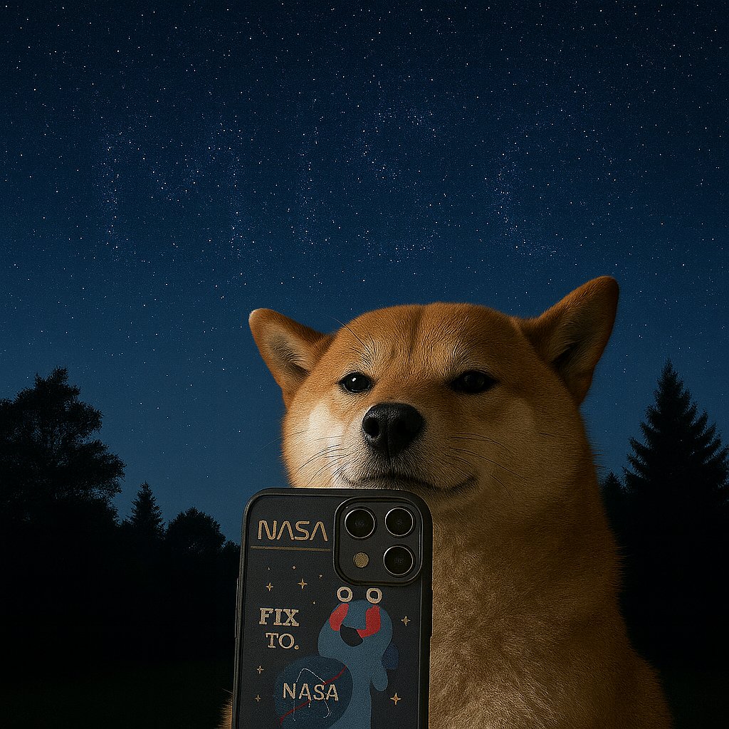 SelfieDog_SOL's tweet photo. The stars hold a message that will always be there, forever 💛 https://t.co/dKMpeY7VFD