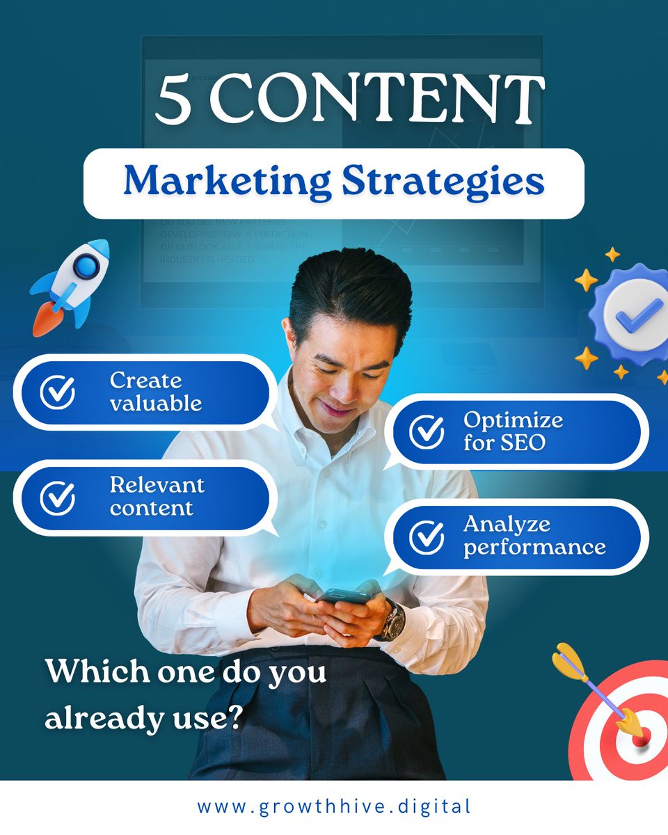 growthhiveltd's tweet photo. 🚀 Unlock the power of content! These 5 strategies can take your brand to the next level. Which one is already part of your playbook? 💡📈
#ContentMarketing #DigitalGrowth #MarketingTips #BusinessStrategy #GrowWithContent #MarketingMadeEasy #GrowthHiveDigital #ContentCreators https://t.co/8pBhZPwaPx