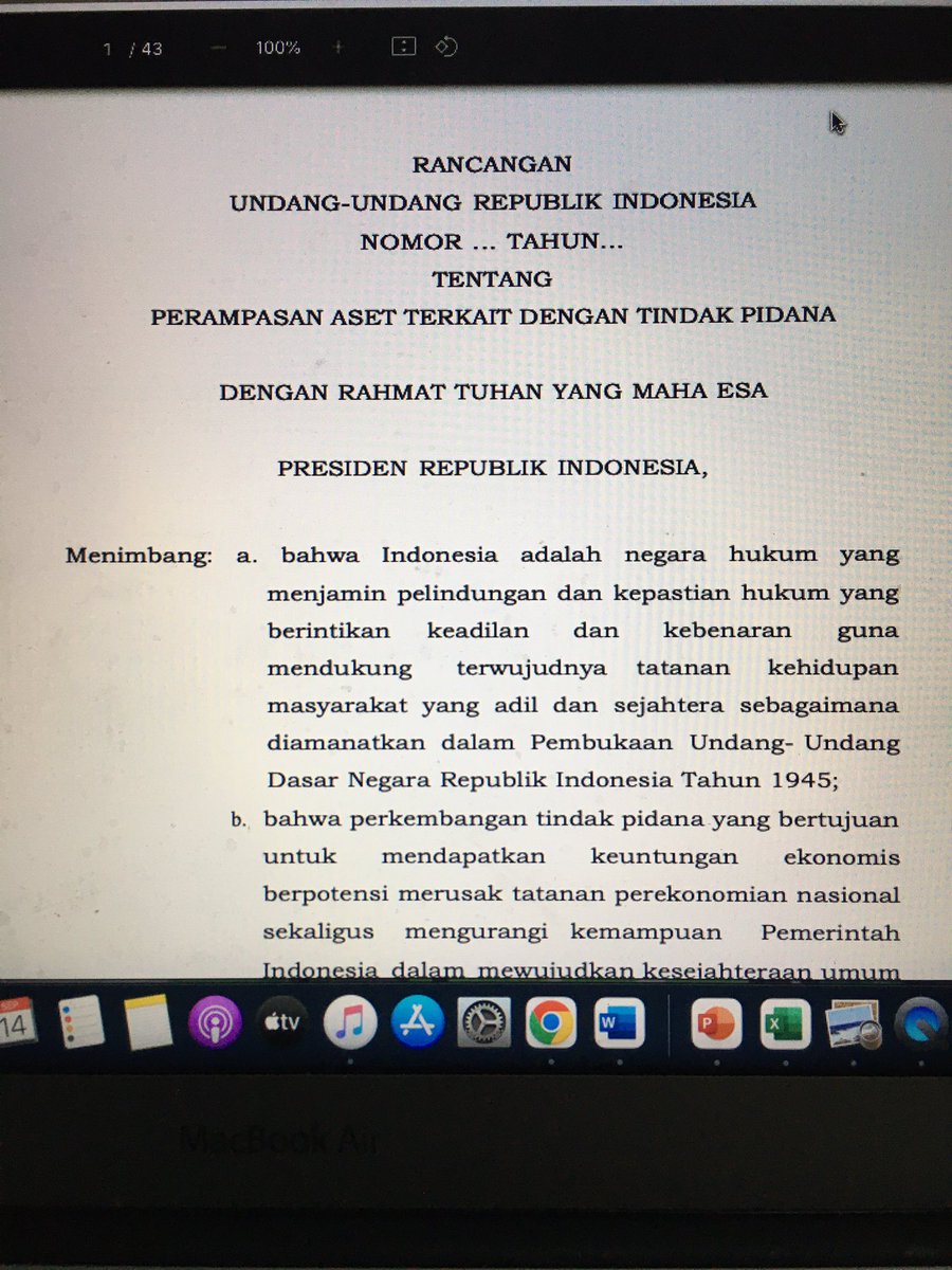 2. Di Draft RUU Perampasan Aset di era Jokowi ini terdiri dari 7 Bab dan 68 pasal. namun posisi draft ruu ini sudah sampai dimana ngak jelas.
#RUUPerampasanAset