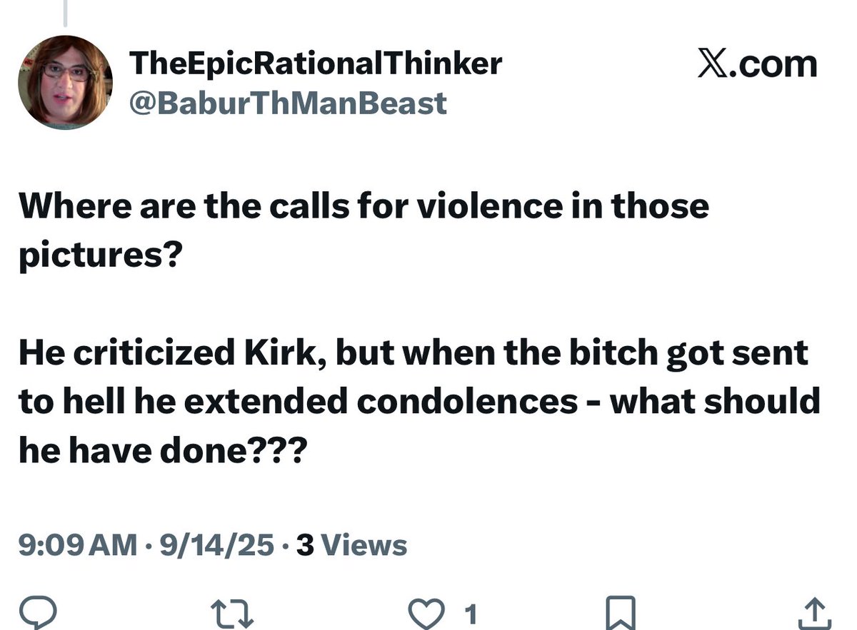 Looks like <a href="/harryjsisson/">Harry Sisson</a> girlfriend came out of the shadows to insult me while also glorifying Charlie Kirk’s death <a href="/BaburThManBeast/">TheEpicRationalThinker</a>