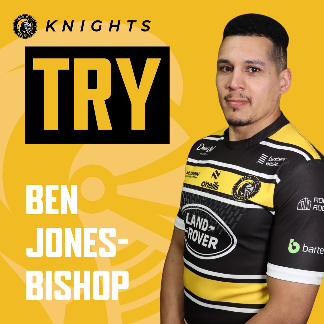 15' TRY KNIGHTS!

IT'S A BJB HAT-TRICK!

Jones-Bishop is in at the corner again from a Harris pass!

🤝 ACM Motor Services

22-0

#RiseUp | #WeAreYork | #Together