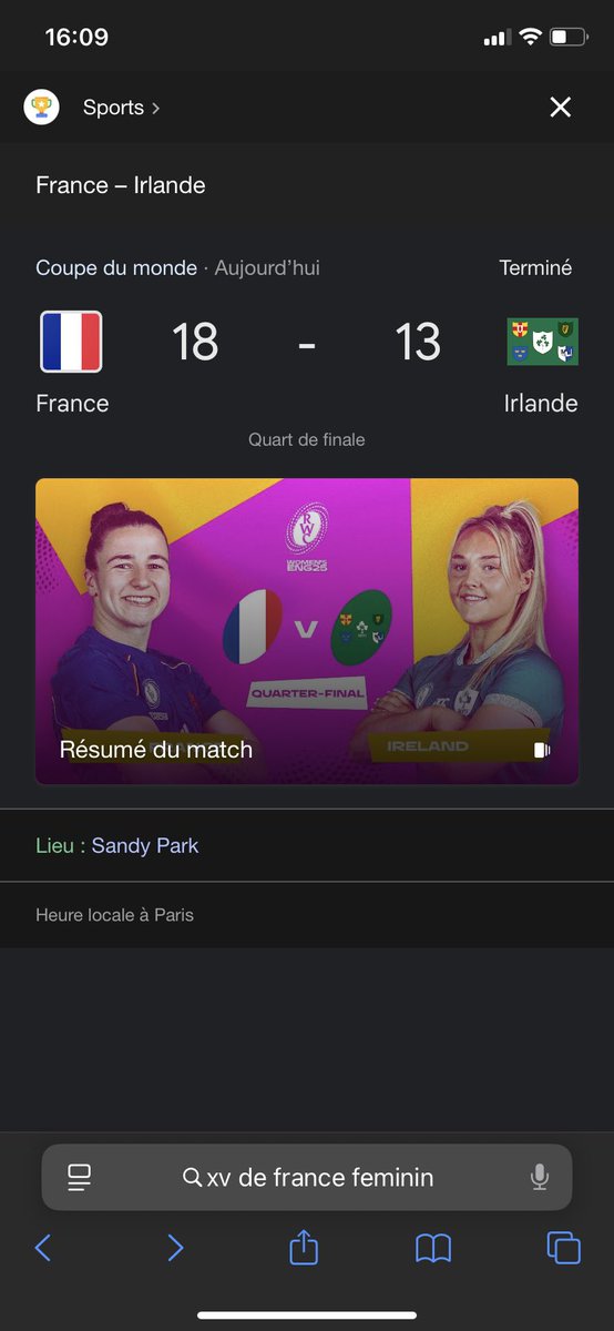 Vous êtes formidables ! Merci les Filles, nous avons souffert avec vous … mais avec une immense fierté, vous représentez si bien les valeurs du rugby ! Bravo 👏👏👏 #Axa #Rugby