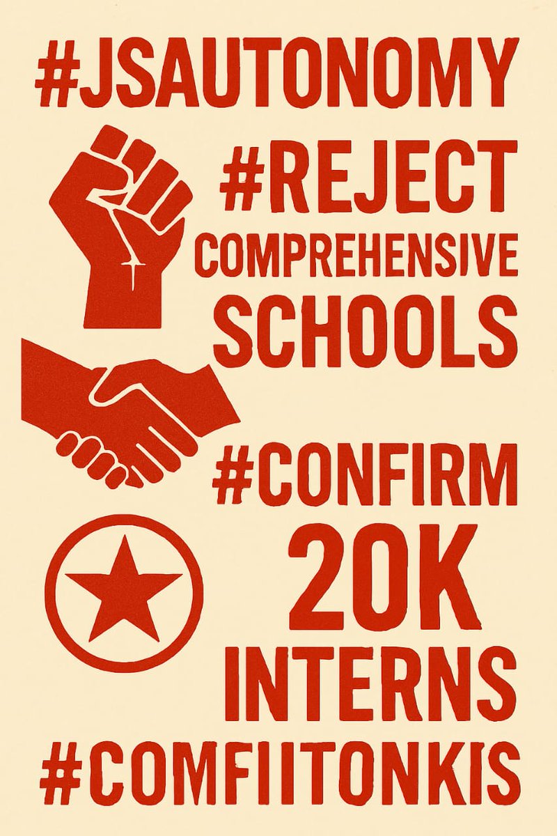 We reject the absorption of Junior School into Primary school. 
We demand JS Autonomy and confirmation of 20k Interms.
Bring back order and sanity to the education system. <a href="/WilliamsRuto/">William Samoei Ruto, PhD</a>
<a href="/StateHouseKenya/">State House Kenya</a> <a href="/EduMinKenya/">Ministry of Education, Kenya (MoE)</a> #JSAutonomy
#Confirm20KInterns