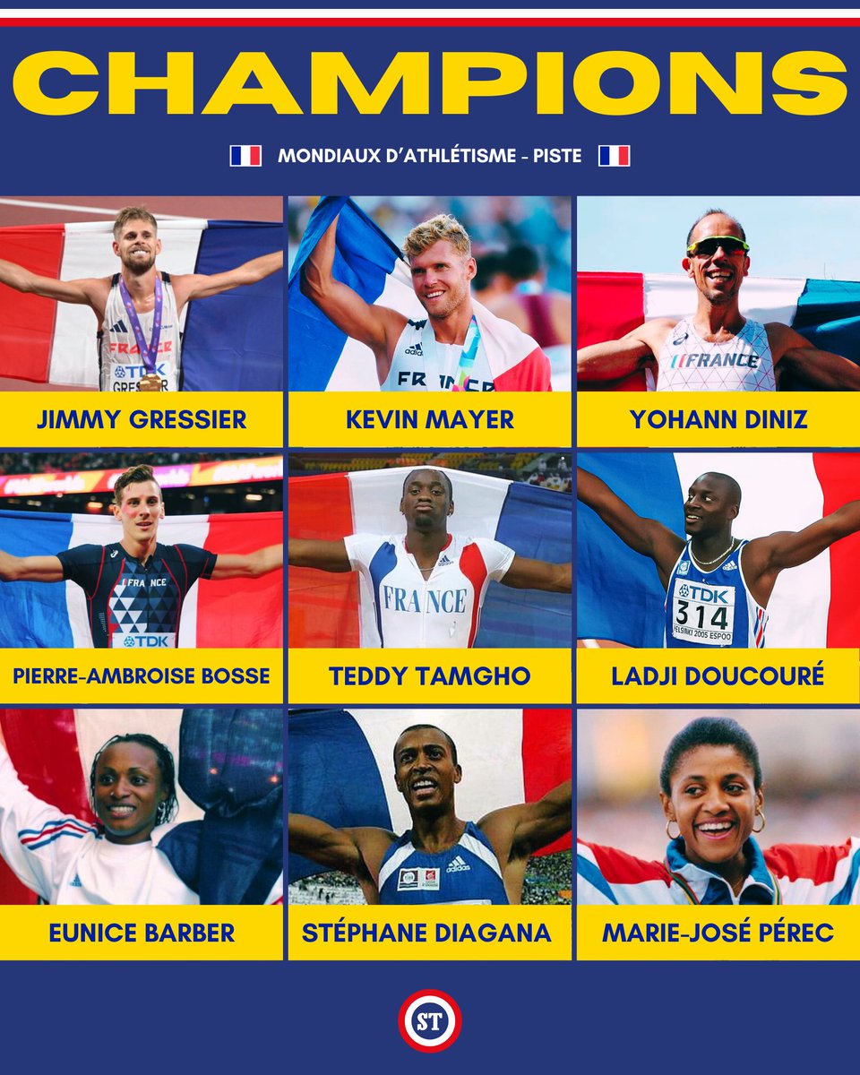 🇫🇷 Jimmy Gressier, 9e tricolore sacré champion du monde en individuel sur piste dans l'histoire ❤️

🥇 Marie-José Pérec 
🥇 Stéphane Diagana  
🥇 Eunice Barber 
🥇 Ladji Doucouré 
🥇 Teddy Tamgho 
🥇 Pierre-Ambroise Bosse 
🥇 Yohann Diniz 
🥇 Kevin Mayer

Exploit monumental 🤩