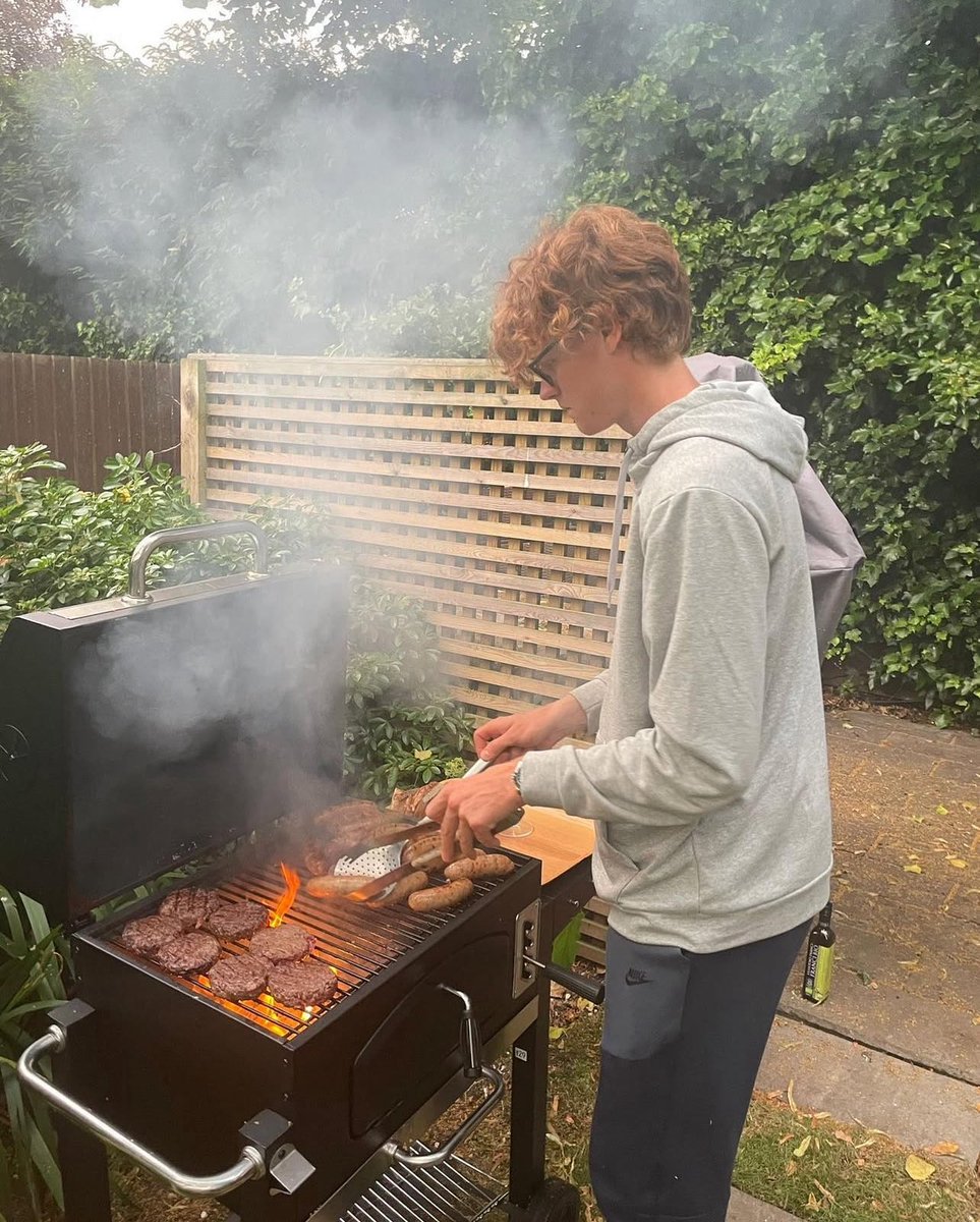 #hispanicimagines Jannik helping out your dad with la carne asada for the party
