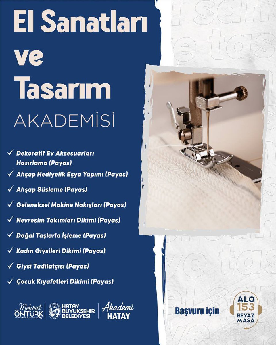 HatayBSB's tweet photo. Akademi Hatay – El Sanatları ve Tasarım Akademisi Güz dönemi kurs kayıtları başladı.
Minyatür, Tezhip, Mozaik, Tığ Örücülüğü ve daha birçok kurs sizleri bekliyor.
Son başvuru: 26 Eylül Cuma
Başvuru için: ALO 153 https://t.co/ARpoj0V6rK