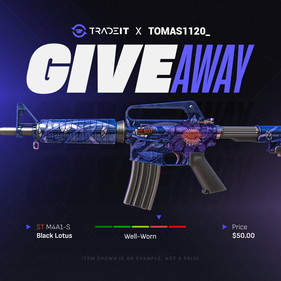 🎁 ST M4A1-S | Black Lotus WW ($50)

➡️ TO ENTER:

✅ Follow me &amp; <a href="/tradeit_gg/">Tradeit</a>
✅ Retweet
✅ Tag 2 friends

⏰ Giveaway ends in 5 days!