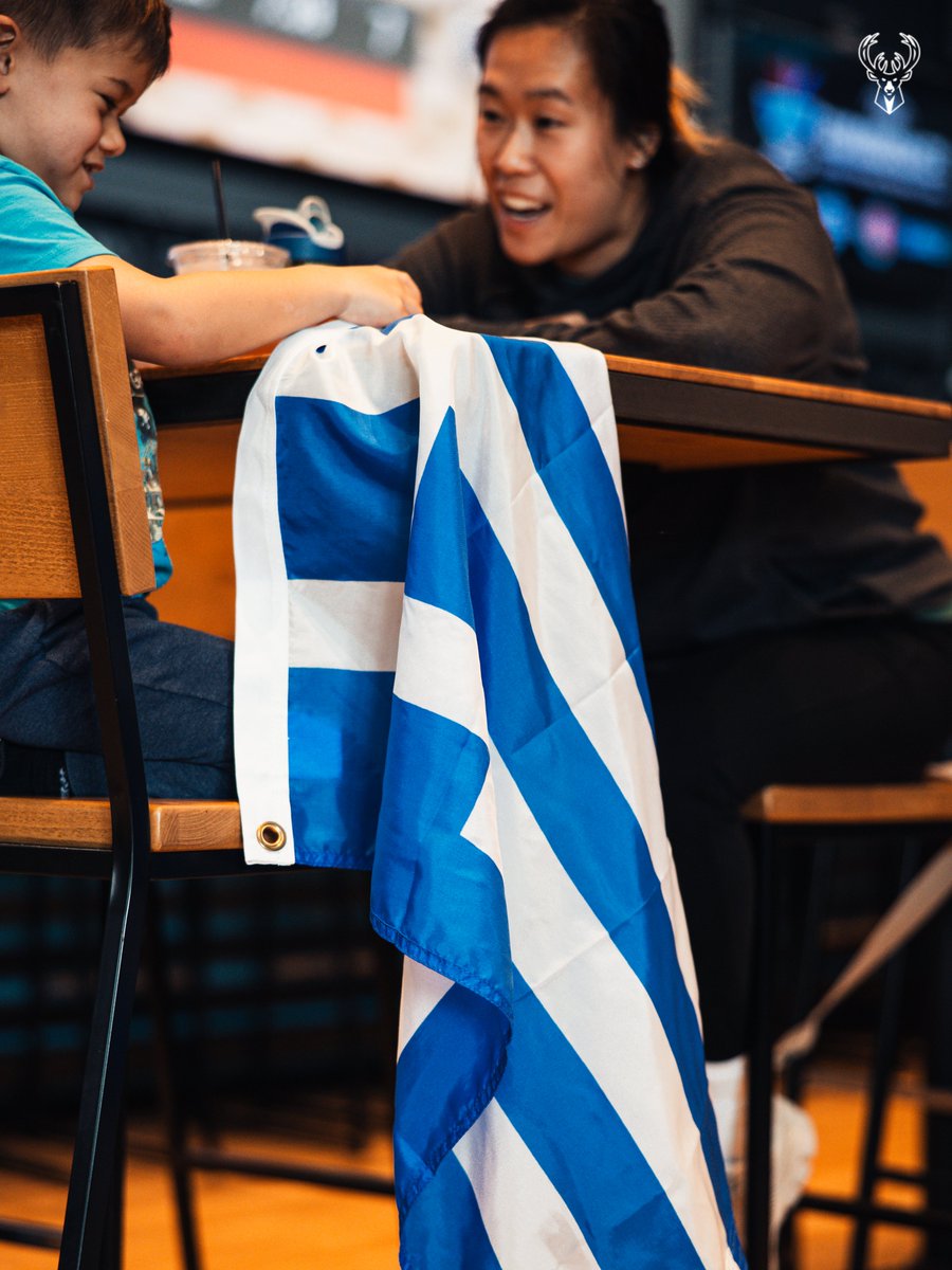 Bucks's tweet photo. Rooting for the Antetokounbros back in Milwaukee! 🇬🇷 https://t.co/5lV1fcg5gg