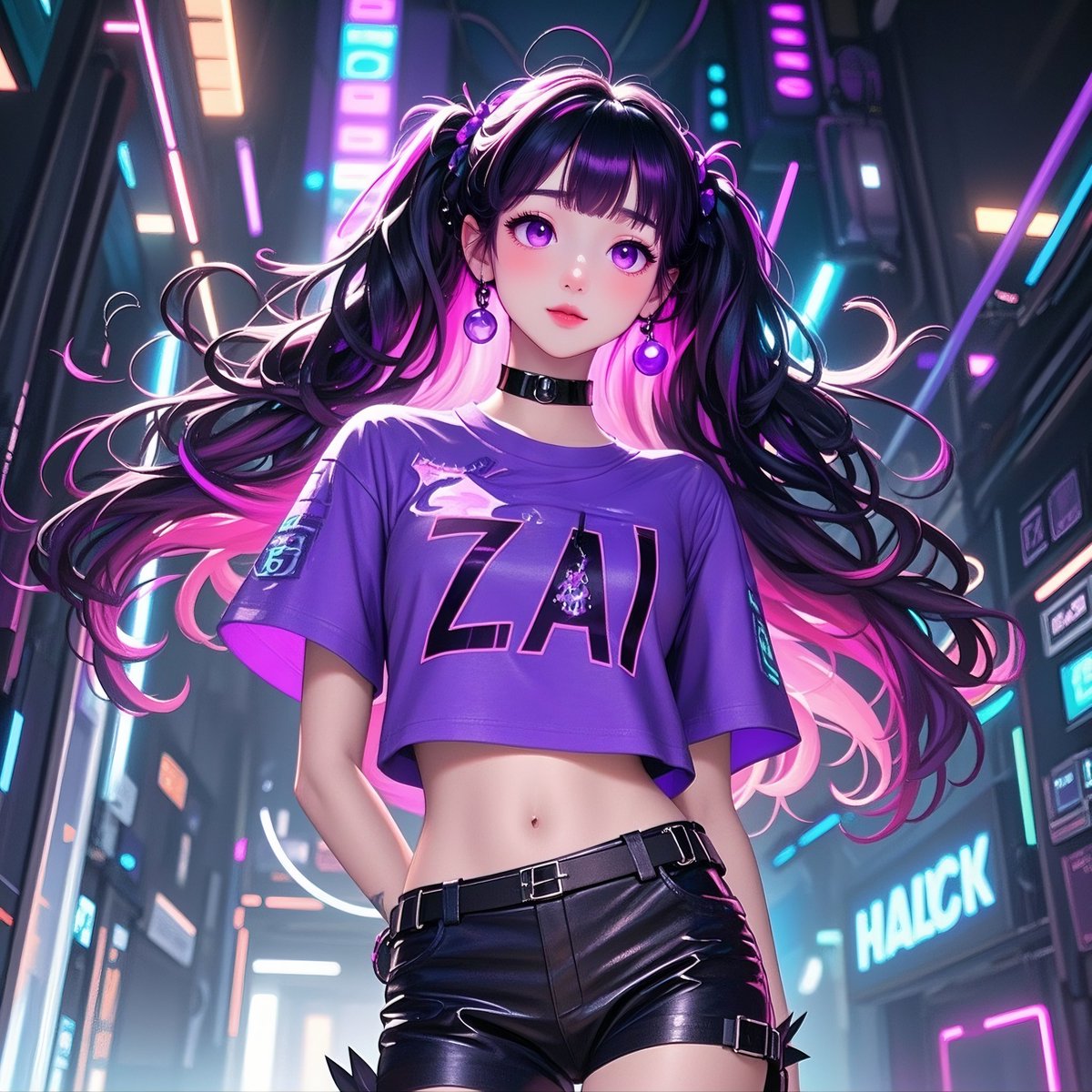 ZAIAgents's tweet image. 🌸💜 Her purple eyes shine softly:
“Rest assured, $ZAI is always here.” ✨🤝