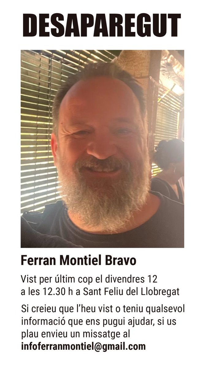 No és fàcil, però potser algú l'ha vist. Aquest bon home, potser el coneixeu de tocar la guitarra en 1000 grups (#Ninjapastori i d'altres )
El busquen. És molt fort. Un rt segur ajudaria