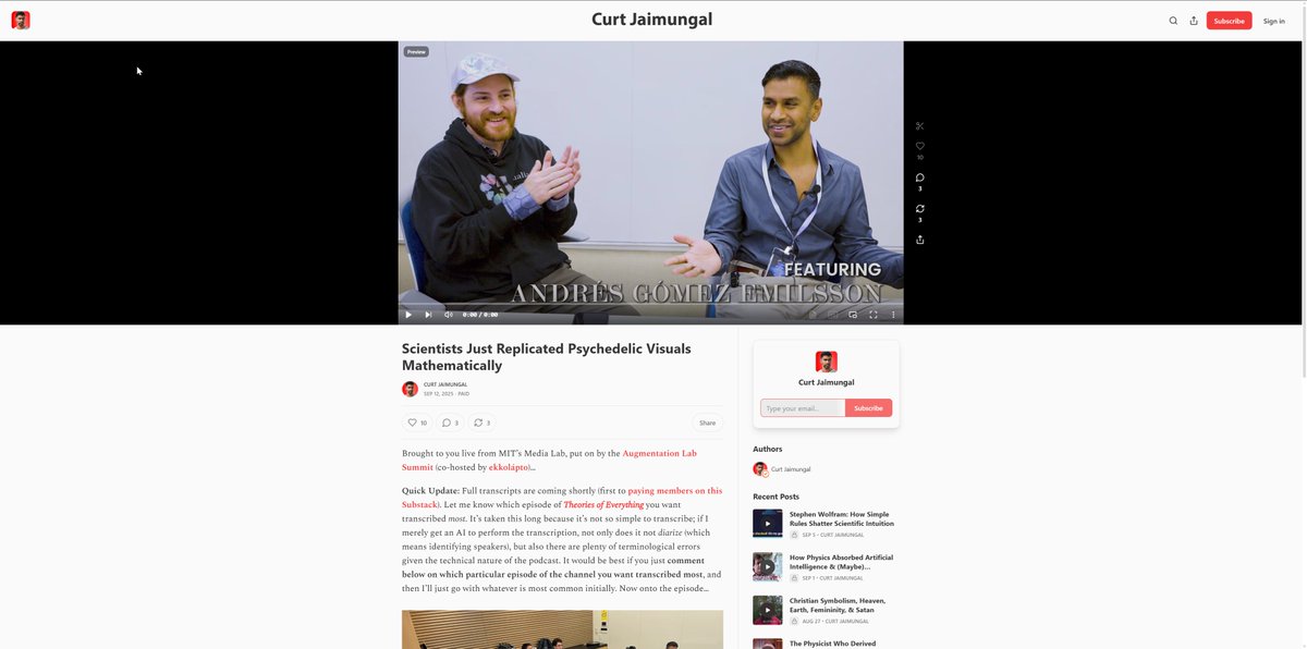 TOEwithCurt's tweet image. You haven’t seen psychedelic visuals / experiences explained like this before... Recently I was invited to MIT for their Augmentation Lab event, and their final event was a live conversation on psychedelics and DMT (5‑MeO) with Andres Gómez Emilsson @algekalipso. Here’s early…