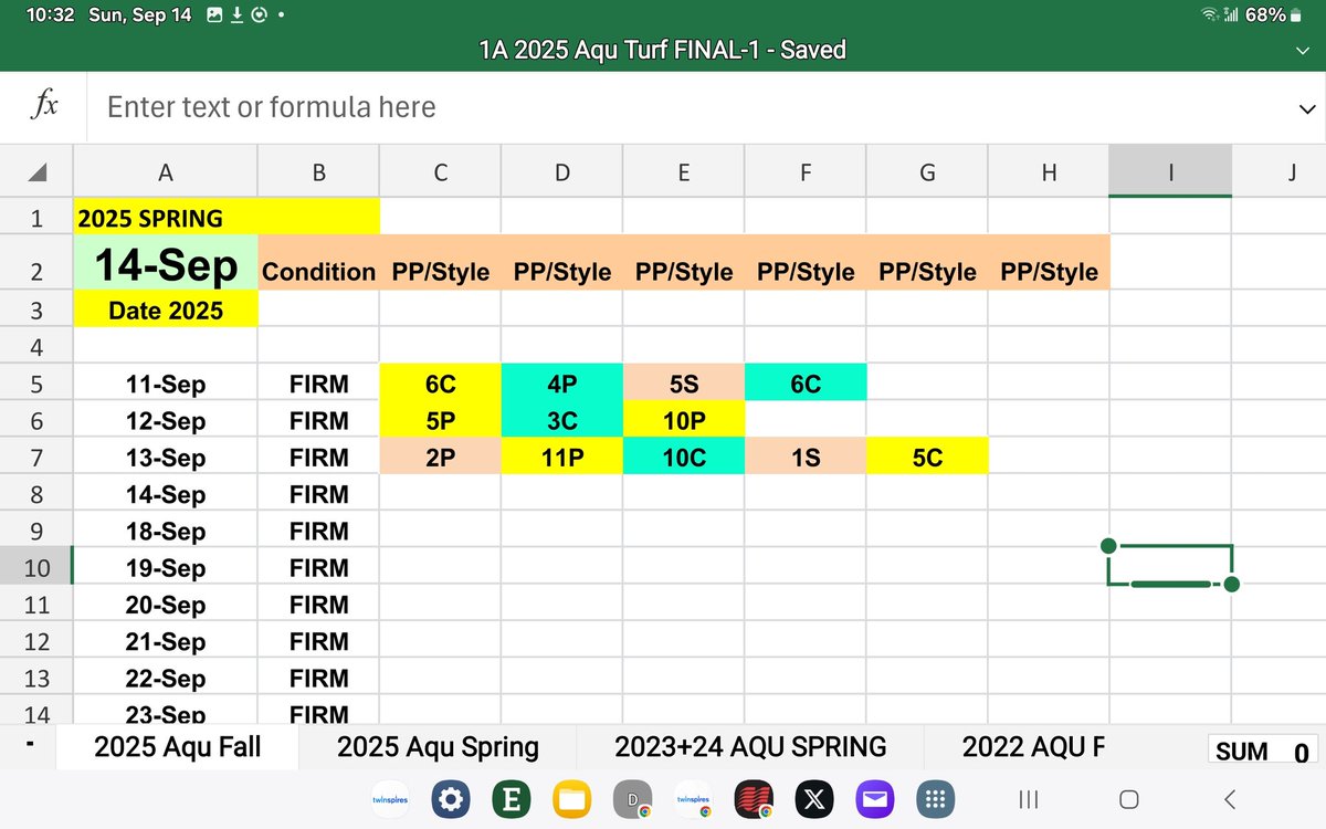 Aqueduct 🟩 pace projections. Although Sprints have been extremely unkind 2 closers, ya 🤔 the 5th is set up 4 a closer?
3 🚀..6 pace speed..could be.
Good luck and good racing. Lucky pen is in play.🤣💚🍀
Only 3 day's activity..👇👇