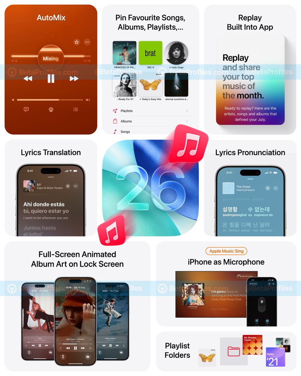 Beta Profiles (@betaprofiles) on Twitter photo New Apple Music features coming in iOS 26 🎵 New Apple Music features coming in iOS 26 🎵
