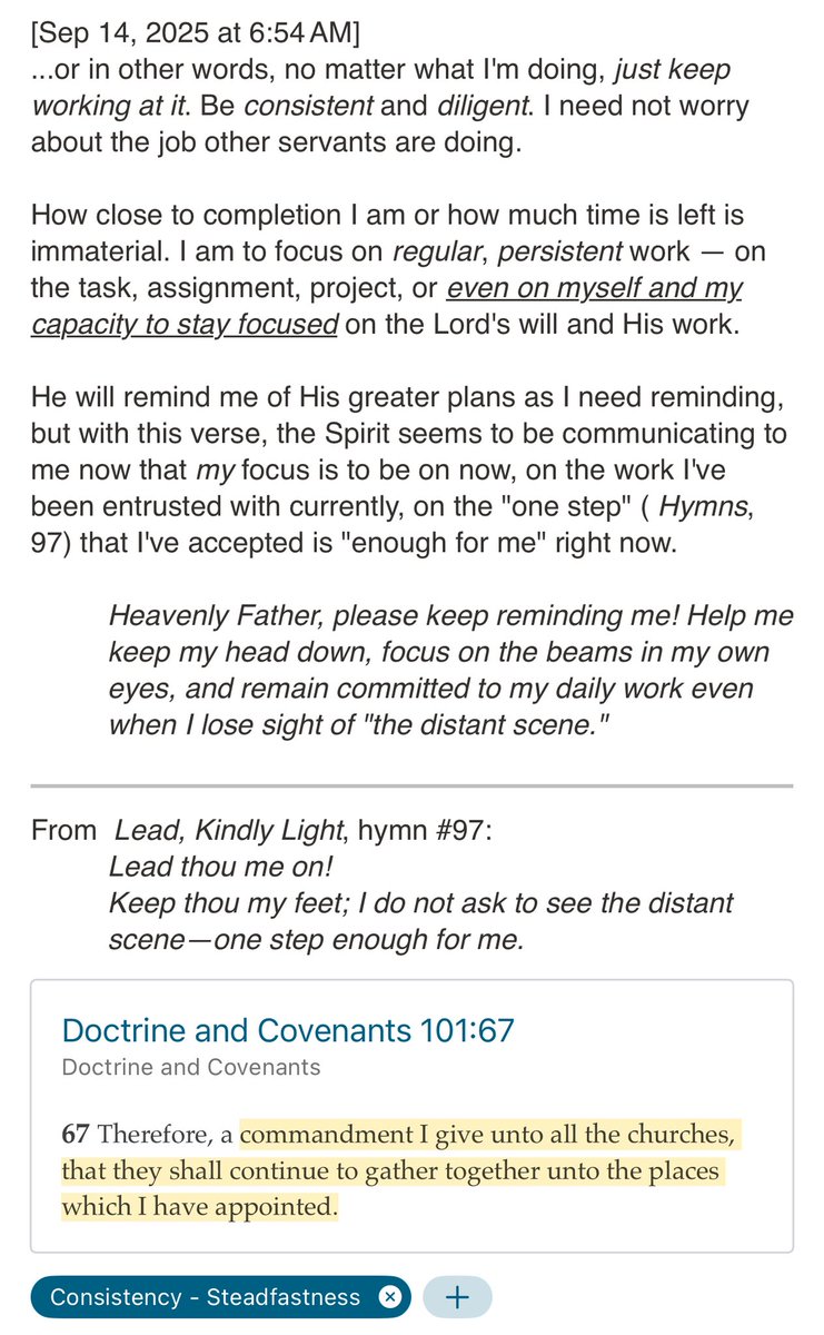 MyGospLib_Notes's tweet image. How often does the Spirit give you a unique and personal interpretation of scripture that expands what was likely originally intended?

As I &quot;did liken [the] scriptures unto&quot; myself just now, I heard in D&amp;amp;C 101:67 my own lessons of &quot;stay in your own lane&quot; and &quot;stay the course.&quot;