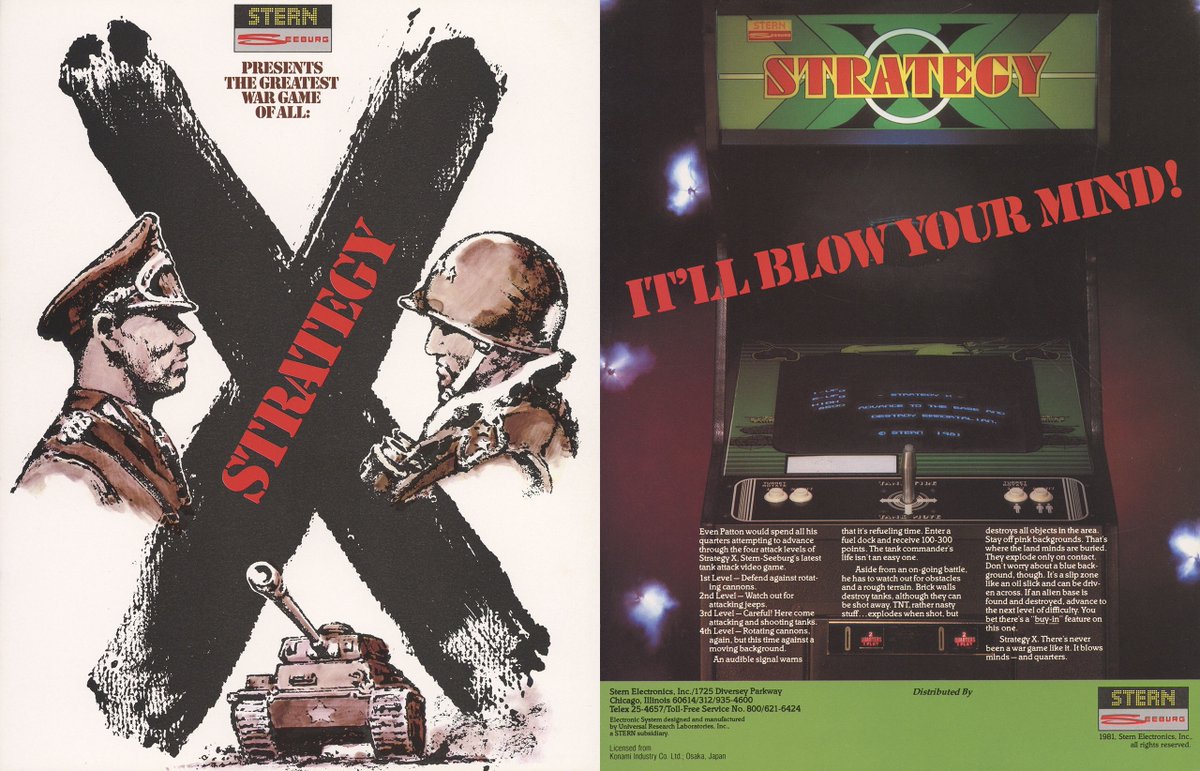 Today's #AFOTD #249 is Strategy X released by Konami in 1981. This is a tank battle video game. Stern Electronics licensed the game for the USA and it was also ported to the Atari 2600. #Arcade #Gaming #RetroGaming #VideoGames #GamersUnite