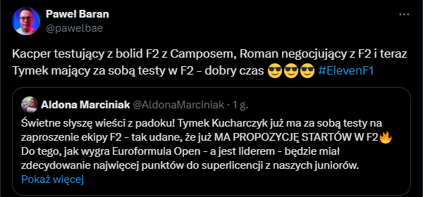 LewochPL's tweet photo. @dejF1_ na papierku przed sezonem fajnie to wygląda, tylko czy Panowie zbiorą budżet w ogóle? bo testy testami, negocjacje negocjacjami, a kto ostatecznie wsiądzie za kółko to już inna sprawa. trzymajmy kciuki za chłopaków i ochoczo wsiadajmy w ten hype train https://t.co/QsqYGziTyG