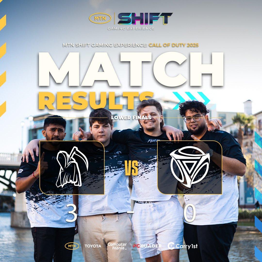 .<a href="/FE4R_Esports/">FE4R Esports</a> punch their ticket🔥
After a close Map 3, <a href="/HighBorn_GG/">HighBorn</a> are out.

Next stop: Grand Final vs <a href="/NixuhCorp/">Nixuh Corporation</a>

🔴LIVE: twitch.tv/africanesports

⚡<a href="/MTNSouthAfrica/">MTNSouthAfrica</a> <a href="/ToyotaGamingSA/">The Toyota Gaming Engine</a> <a href="/ComputerManiaSA/">Computer Mania</a> <a href="/PCBuilderZA/">PCBuilderZA</a> <a href="/carry1st/">Carry1st</a>
#MTNShift