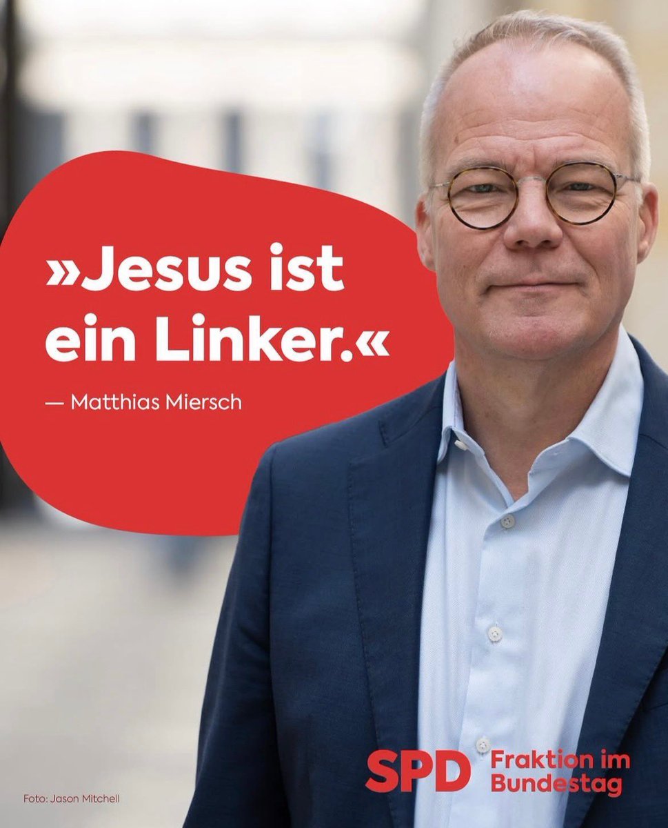 Häh? Jesus ist ein Libertärer. Meint Herr Miersch vielleicht Mohammed? Wegen der Greta-Hamas Connection würde das eher passen