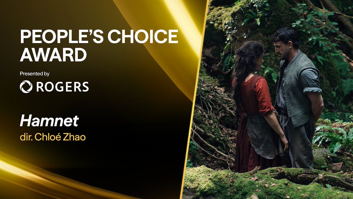 The people have spoken.

Announcing the winner of the #TIFF50 People’s Choice Award, presented by <a href="/Rogers/">Rogers</a>: HAMNET dir. Chloé Zhao 🏆