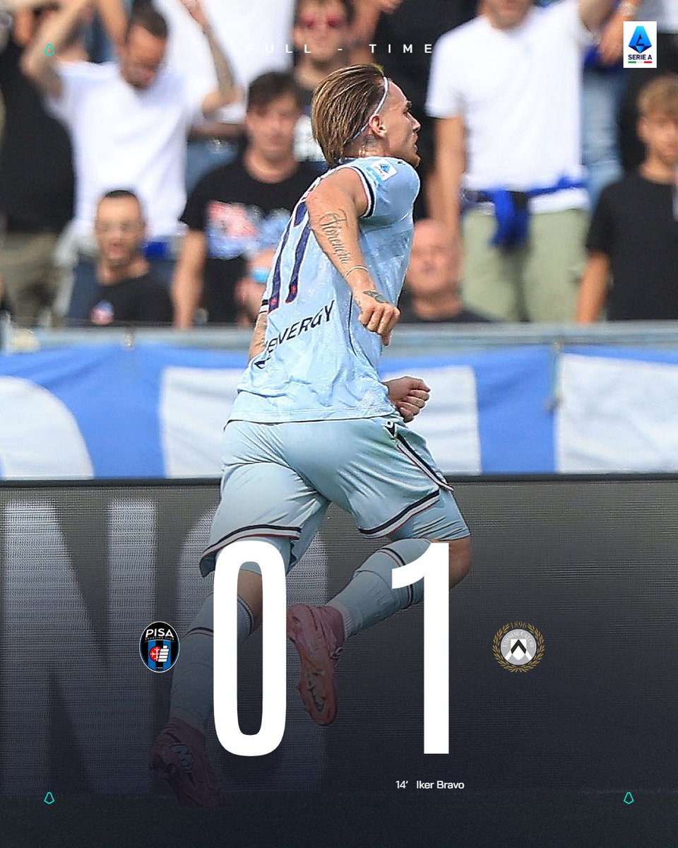 Udinese take the win in Pisa!🎯

#PisaUdinese