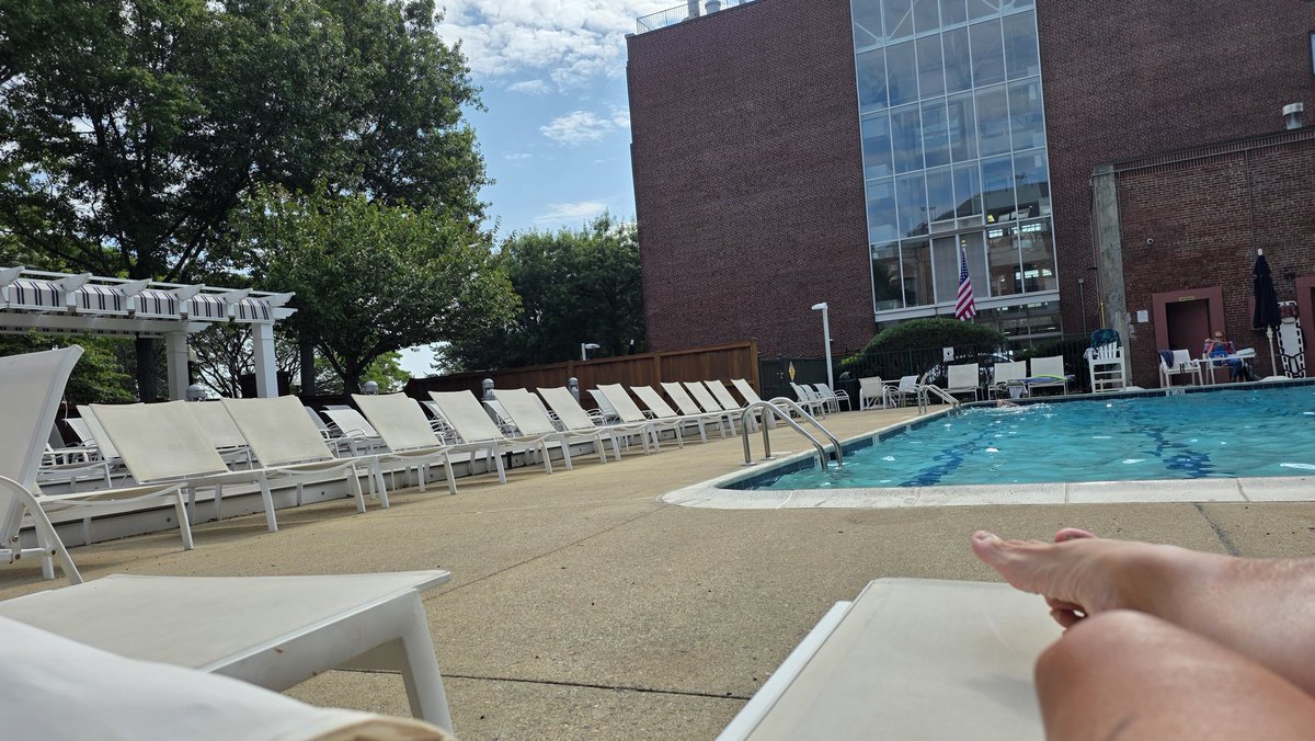 Getting the last rays in before packing away the pool towel until May