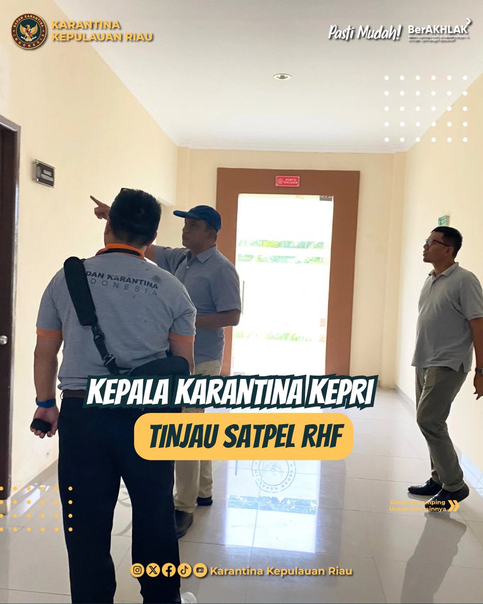 Kepala Karantina Kepri, Hasim melakukan kegiatan supervisi ke kantor Satuan Pelayanan (Satpel) Raja Haji Fisabilillah (RHF). Sabtu (13/9)