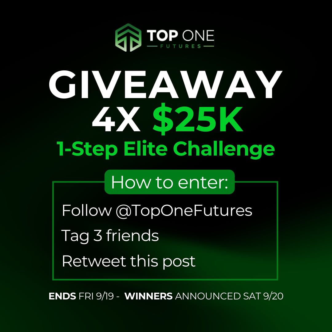 TopOneFutures (@toponefutures) on Twitter photo GIVEAWAY ALERT ๐จ
Weโre giving away 4x $25K 1-Step Elite Challenge Accounts ๐
Hereโs how to enter โฌ๏ธ
โ
Follow <a href="/TopOneFutures/">TopOneFutures</a>
โ
Tag 3 trading friends
โ
Retweet this post
Donโt miss your shot at $25K trading capital. ๐ GIVEAWAY ALERT ๐จ
Weโre giving away 4x $25K 1-Step Elite Challenge Accounts ๐
Hereโs how to enter โฌ๏ธ
โ
Follow <a href="/TopOneFutures/">TopOneFutures</a>
โ
Tag 3 trading friends
โ
Retweet this post
Donโt miss your shot at $25K trading capital. ๐