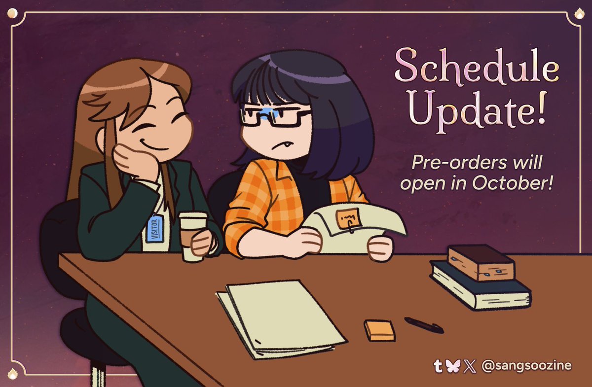 It's #SangSoo September! Han Sooyoung and Yoo Sangah wish everyone heading back to school lots of energy and laser-sharp focus... and hopefully, no distractions when you're working!

bittersweet: a SangSoo zine will open pre-orders in October; be sure to mark your calendars!