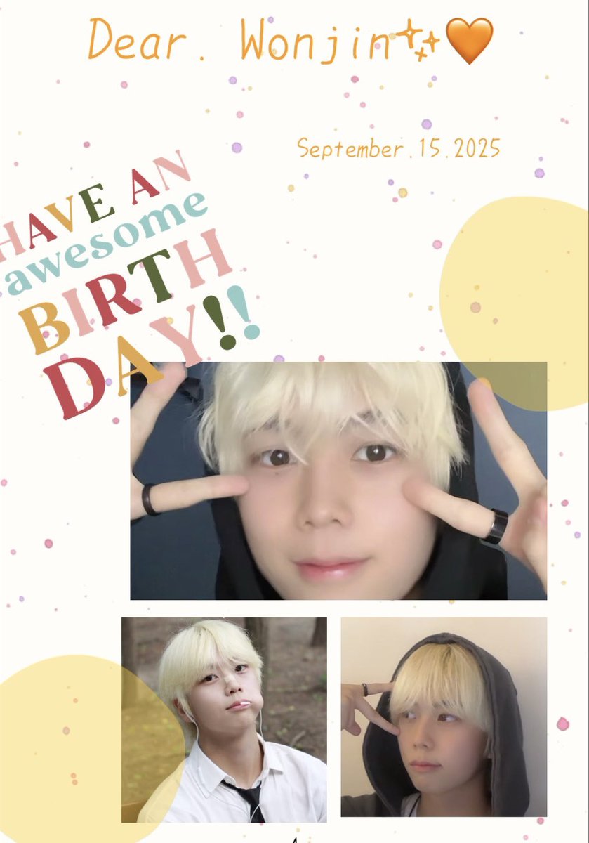 ksh_angel's tweet photo. 🧡✨Happy WONJIN DAY✨🧡
20250915
지니 생일 축하해🎂🥳
태어나줘서 정말 정말 고마워요🫶🏻
계속 오래 오래 기다릴께☺️✨🧡

#HAPPY_WONJIN_DAY #원진 #지니
#wonjin  #오래_오래_기다릴게
#가끔_고양이🐱
#지니_다이스키🧡✨ https://t.co/j8kcgSzxkU