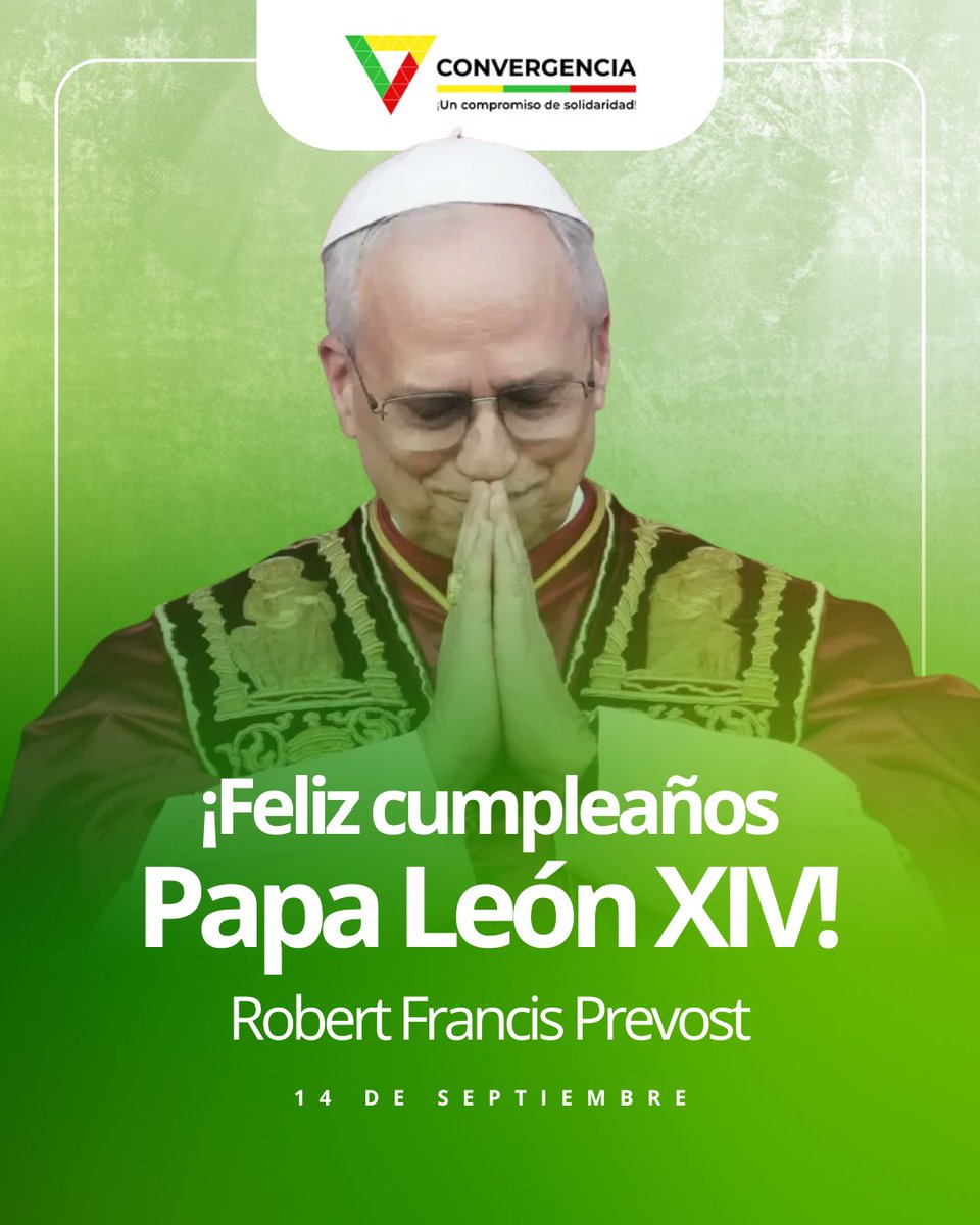 Hoy celebramos el cumpleaños del Papa León XIV, primer pontífice de raíces estadounidenses y peruanas. Su liderazgo inspira fe, diálogo y compromiso con la justicia social en el mundo. ¡Felicidades, Santo Padre! 🙏

#14Sep
