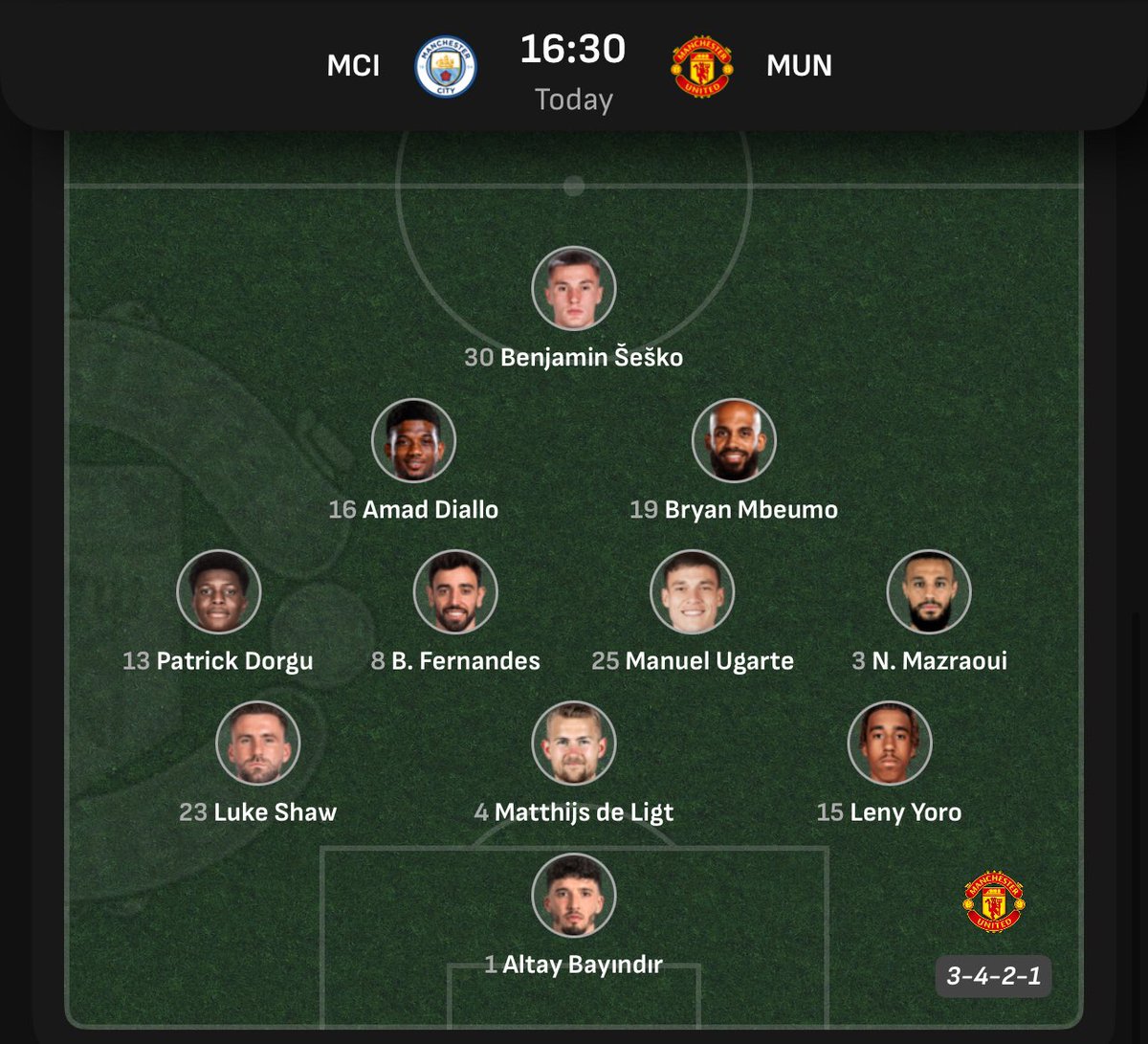 WEFOOTBALL777's tweet photo. 2025-26 PREMIER LEAGUE MATCHWEEK 4
Sun 14 Sep 16:30 UKT - Man City vs May United starting XI
Welcome to Etihad Stadium
#wefootball777 #football #premierleague #matchweek4 #mcfc #mufc https://t.co/eyyvitpBAU
