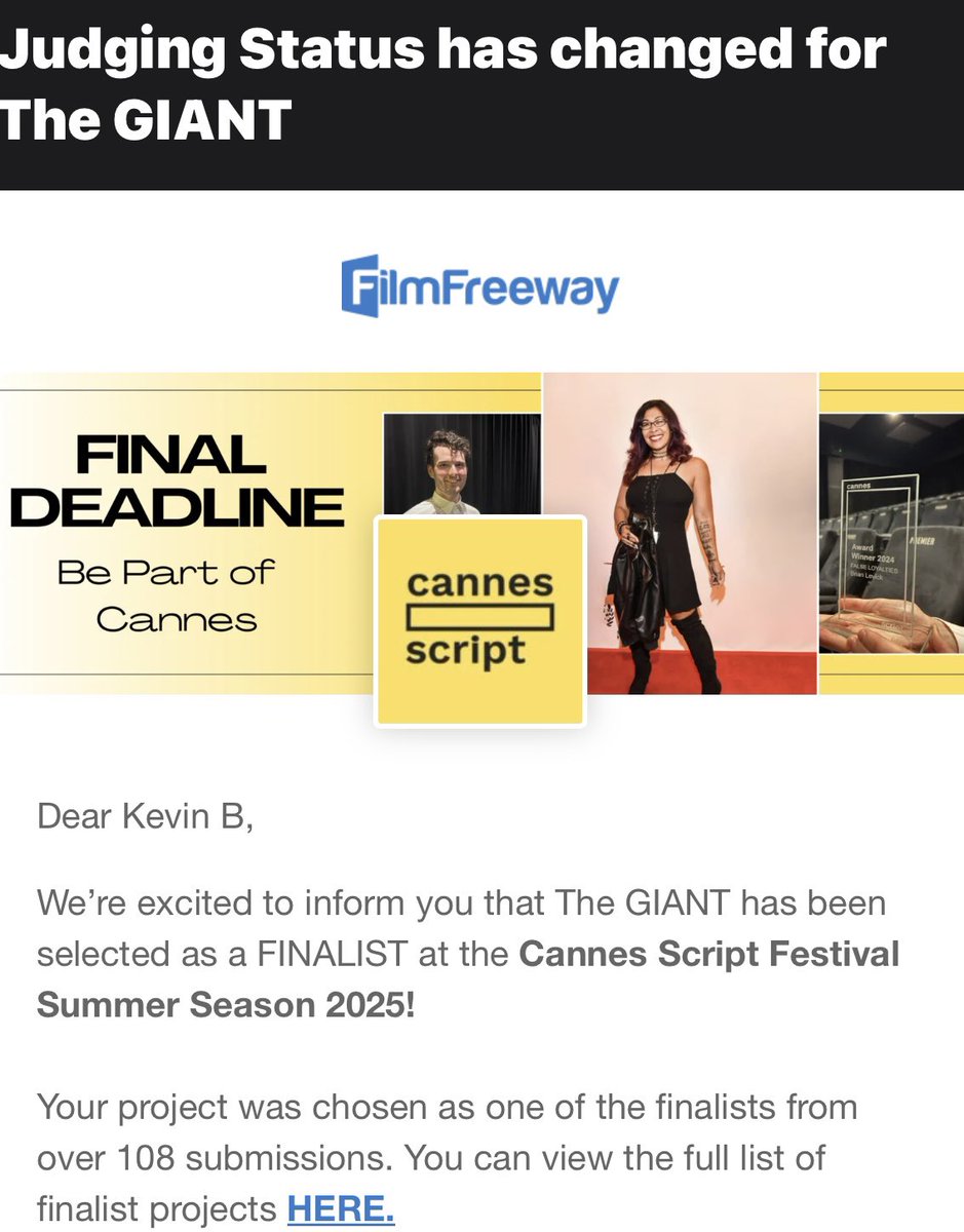 ArtimisLLC's tweet image. GIANT wins again for #tvpilotscript @kevinBploth