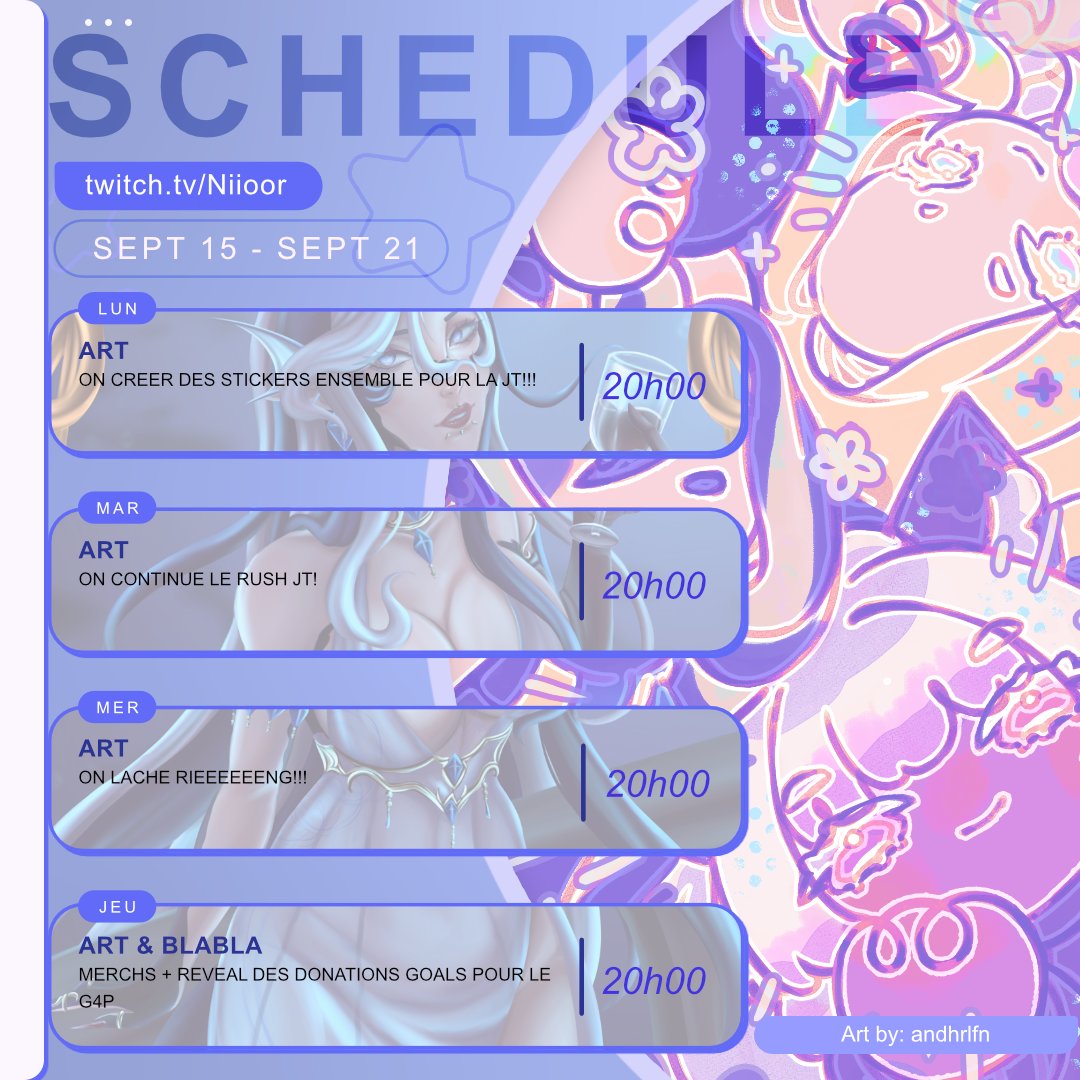 Niioor_'s tweet image. 🐚PLANNING DE LA SEMAINE🌊 

FULL ART CETTE SEMAINE!! ON FARM DU MERCHS HEHE!!

JEUDI REVEAL DES DONATIONS GOALS POUR LE G4P!! 

💙