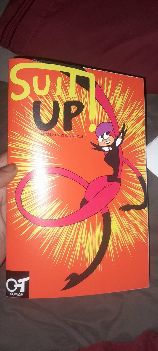 Quintonhale6's tweet photo. My physical copy of Suit Up! Is finally here!!! #suitup #comic #webcomic #indiecomic #stretchypowers #physicalcomic https://t.co/QMB99pvhCp