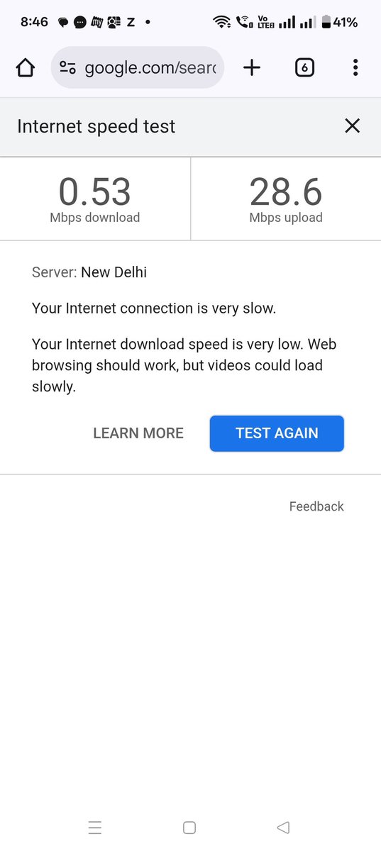 VikasGpta's tweet photo. @JioCare  My Internet access is slow for more than 8 days. And I am not able to log a complaint. Kindly help. https://t.co/UbSjqJtO4D
