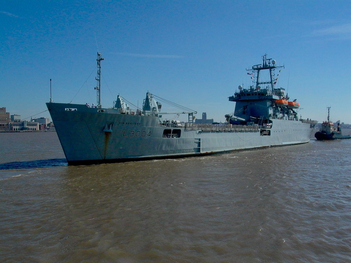 RfaNostalgia's tweet photo. OTD 22 years ago #RoyalFleetAuxiliary SIR BEDIVERE arriving at Bidston #LastKnight https://t.co/JP9a9cu69v