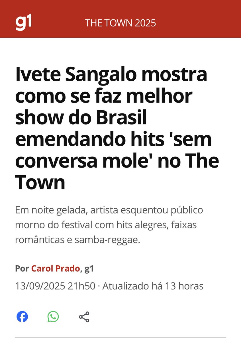 prasemprepreta's tweet photo. Imagine ter 30 anos de carreira e, mesmo assim, toda vez que sobe ao palco, as manchetes serem essas: https://t.co/COR1njuVHP