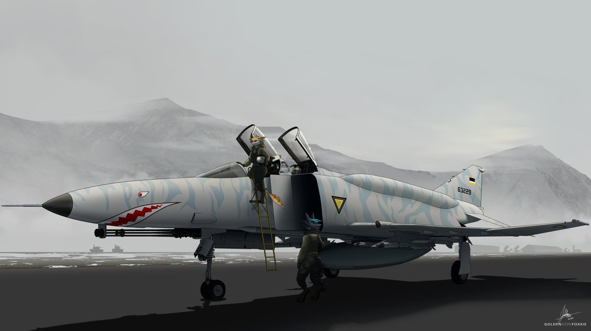 A super bespoke F4F- Phantom II commission for Czar on Discord. It's an Ace Combat-based piece with a fictional Phantom II type with a bunch of prototype upgrades and a GAU-22A :))
