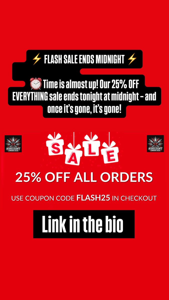 ⚡ FLASH SALE ENDS MIDNIGHT ⚡
⏰ Time is almost up! Our 25% OFF EVERYTHING sale ends tonight at midnight – and once it’s gone, it’s gone!
🔥 Use code FLASH25 at checkout.
🔥 Shop now, save big, don’t miss out.
👉 This is your last chance to grab your favourites.