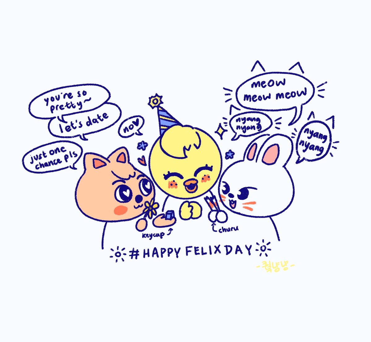 smolsungies's tweet photo. happy birthday felix who keeps up to every silly doings with a sunshine smile 🐹💛🐥☀️💛🐰

#지금_온세상이_용복이야
#FelixEraDefiningIcon
#HappyFelixDay https://t.co/0Di7A2pggZ