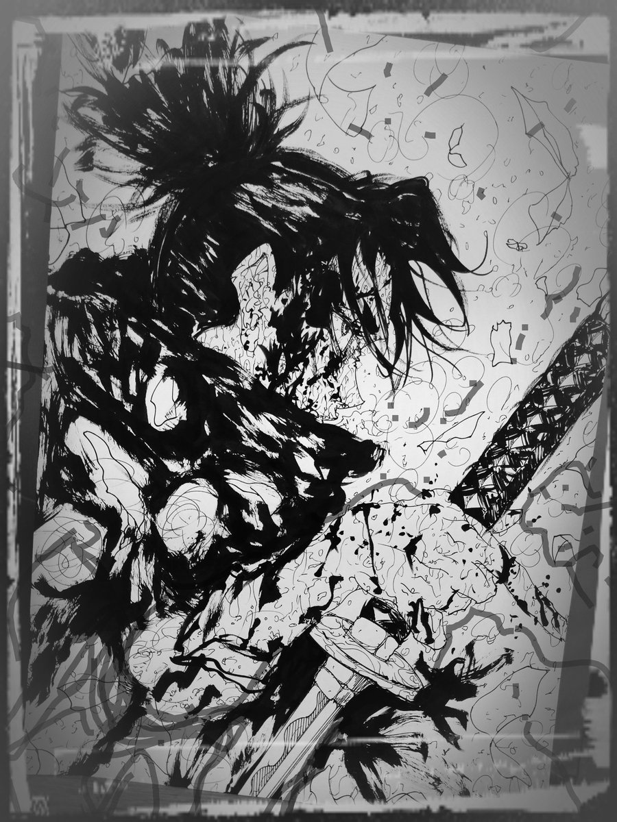 TAKA12034313's tweet photo. 「糞喰らえ」

#wj42
#カグラバチ
#カグラバチ本誌
#kagurabachi
#イラスト
#アナログ https://t.co/SG8dQwI39M