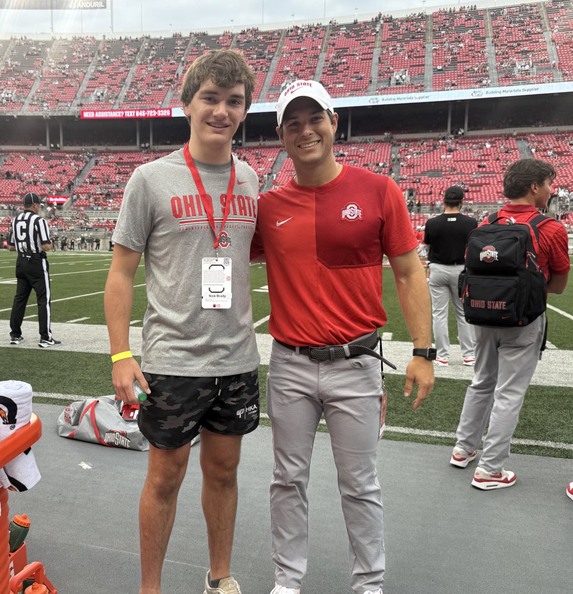 Great to be back at <a href="/OhioStateFB/">Ohio State Football</a> this weekend. Thank you <a href="/theGunnerDaniel/">Gunner Daniel</a> for having me up!

<a href="/HKA_Tanalski/">Adam</a> <a href="/1coachmorrison/">Coach Morrison</a> <a href="/StXFB/">Bomber Football</a>