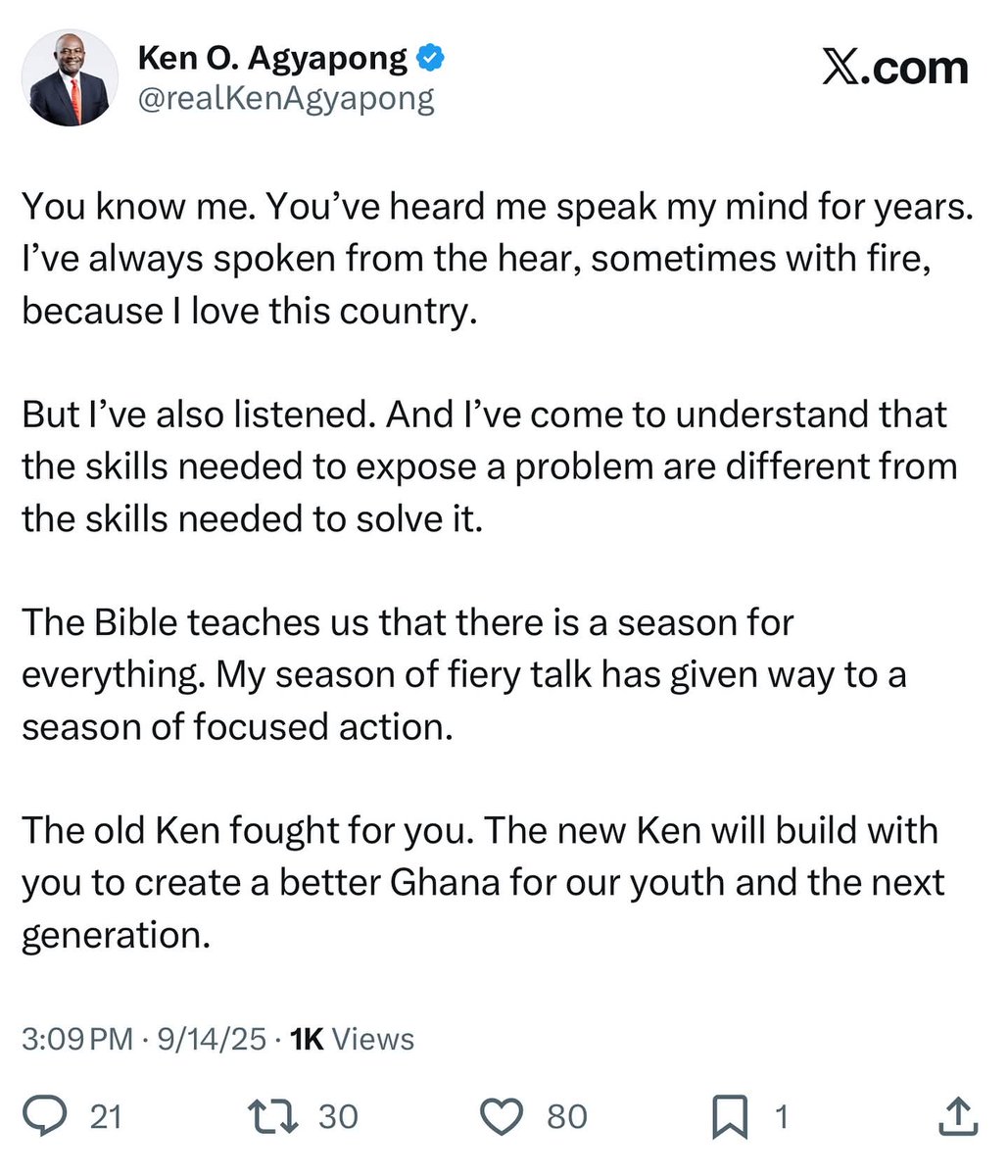 BarffourAwuah4's tweet photo. Here are the main thoughts Ken Ohene Agyapong is loved more because he always accepts his shortcomings and works on them cause he is human not God @realKenAgyapong https://t.co/pC6E7MsY7z