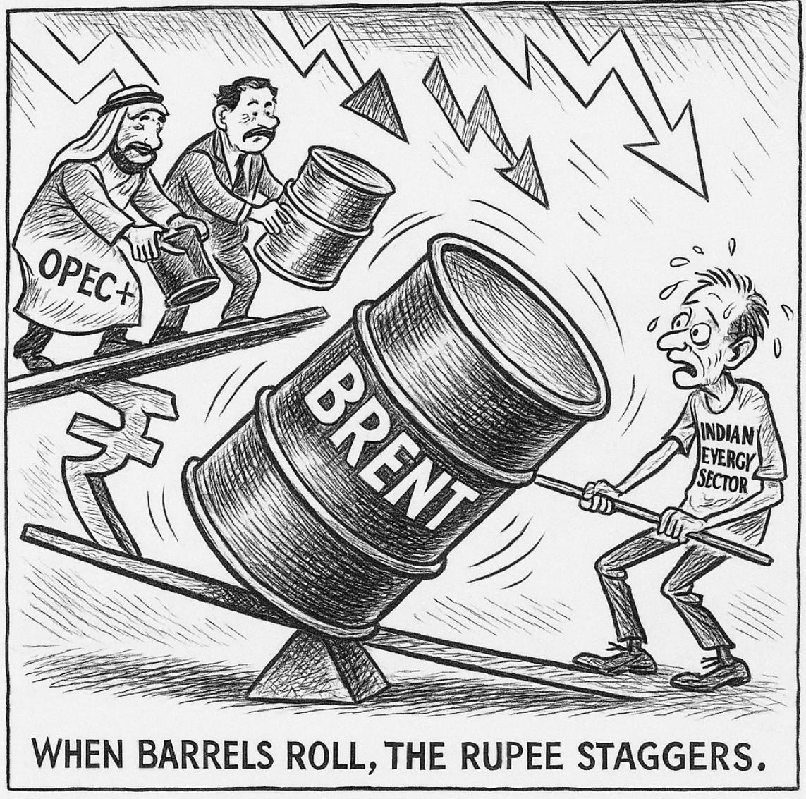 ⚠️ India’s Energy Giants Under Pressure
• Brent crude slips to $67, may fall <$60 in Q4
• ONGC &amp; Oil India face margin squeeze
• Rupee at ₹88/$ worsens import costs
• Refiners cushioned by strong fuel margins

#Oil #India #EnergyMarkets #bbtvi 

📌
newscript.co.in/oil-market-pre…