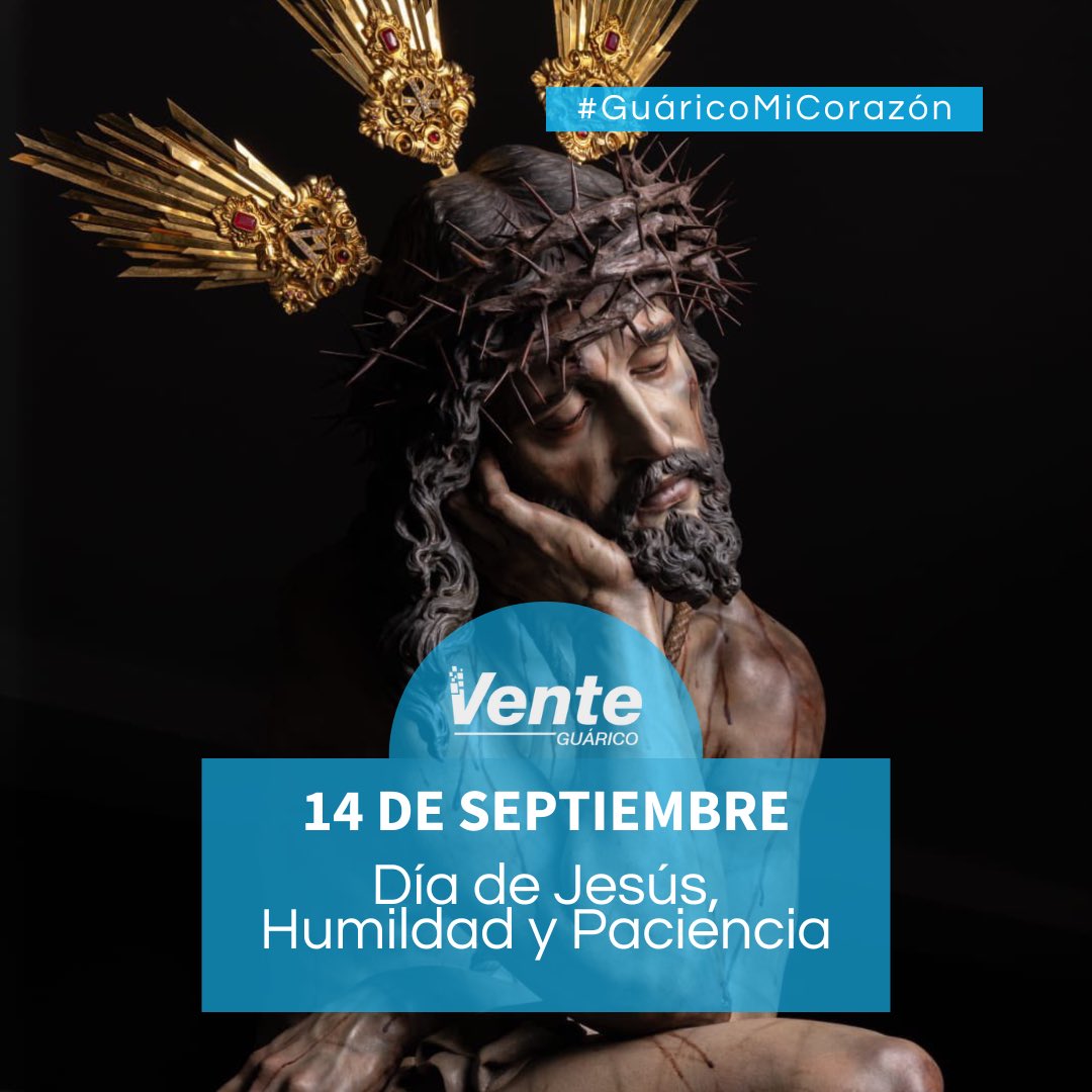 Hoy, #14Sep, también celebramos con fe renovada el Día de Jesús, Humildad y Paciencia: patrono y faro de esperanza de Camaguán.
En este rincón llanero, el más bello de Guárico, el río La Portuguesa susurra promesas de renovación. Aquí rendimos homenaje a esta imagen sagrada, que