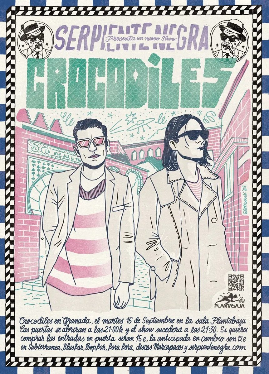 «Una banda influenciada por The Jesus and Mary Chain y Ramones. De ahí sale una combinación perfecta con dientes muy afilados». En los límites del punk, Radio 5.

Este martes en el Planta, desde San Diego: Crocodiles 🐊

🎟 Desde 12€: entradas.conciertos.club/events/serpien…

Diseño: Maïk