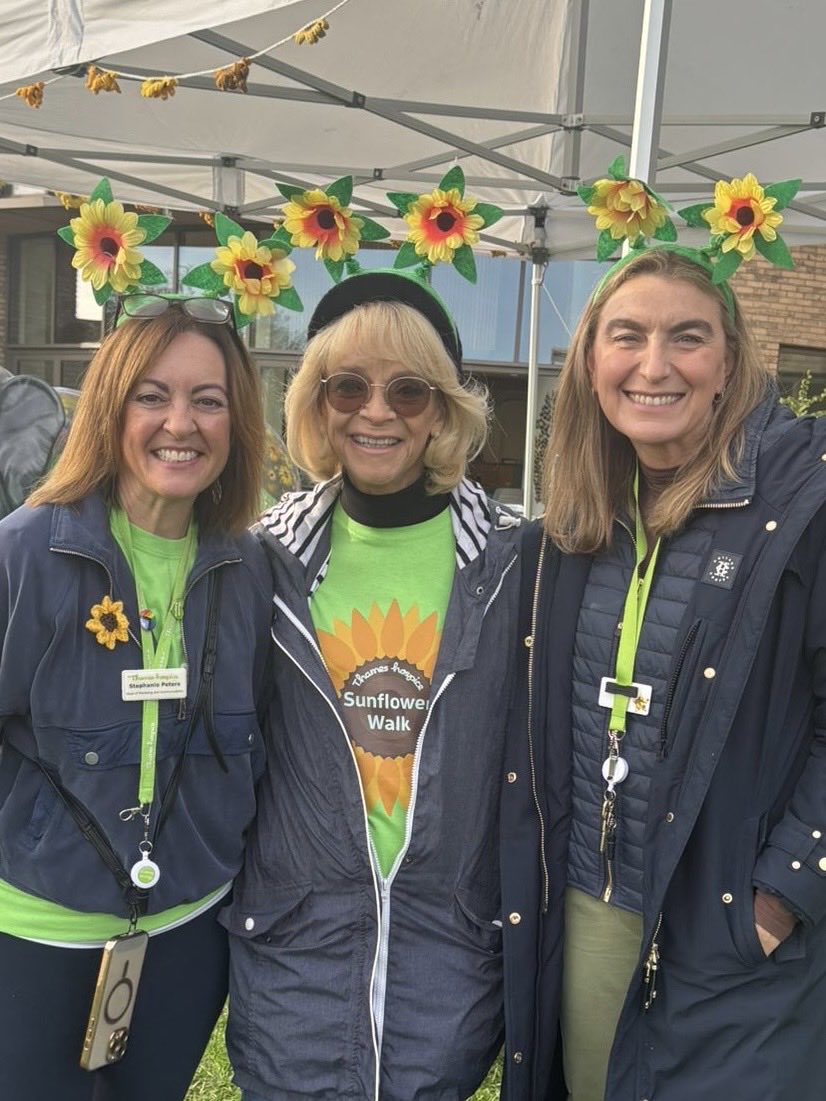 With Stephanie and Rachael at The Thames Hospice Sunflower Walk today. This was a very happy day, raising money for this truly wonderful hospice.