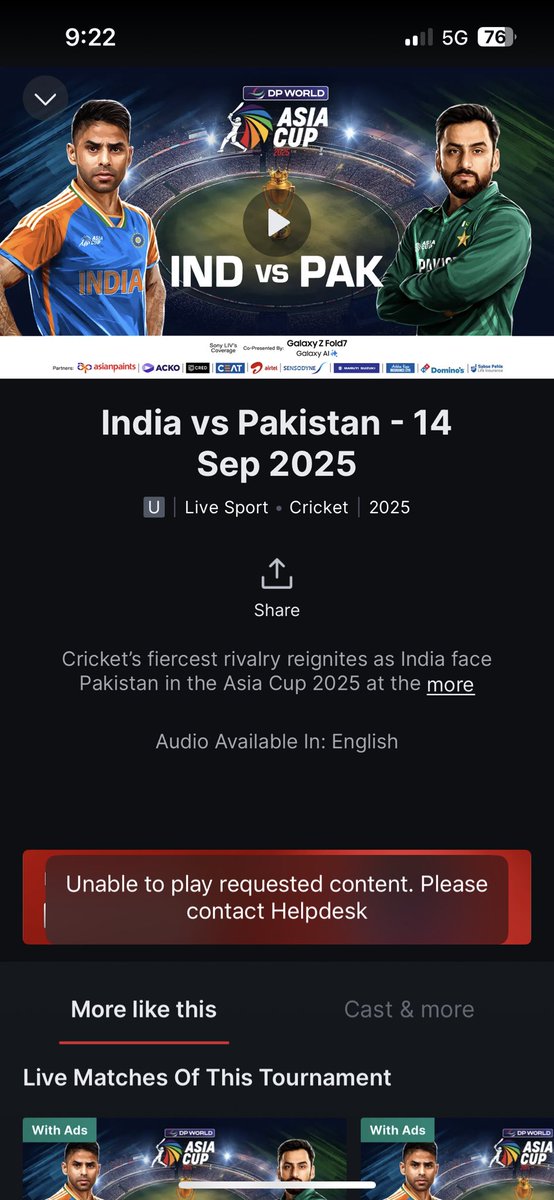 Started working on TV but not working on Xtreme mobile App?? Sharing the error. (Unable to play requested content). This has nothing to with my Airtel details. Don’t be bureaucratic, just fix the issue, see number of comments on my tweet.
