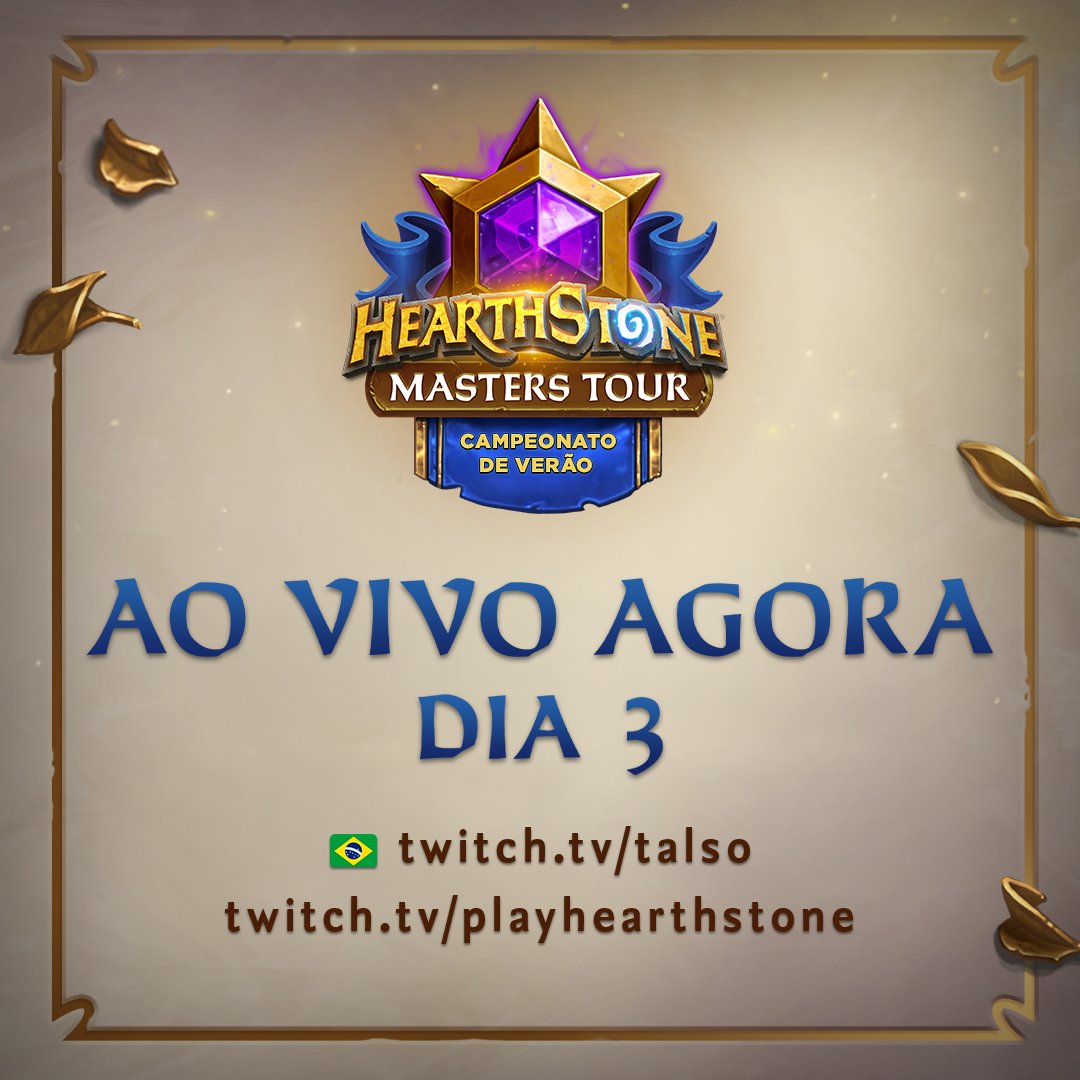 O último dia do #MastersTour Campeonato de Verão começa agora!

Descubra quem se classificará para o Campeonato Mundial deste ano e ganhe Drops na Twitch, na transmissão brasileira, com <a href="/talso/">Talso</a>, em twitch.tv/talso, ou na transmissão global em twitch.tv/playhearthstone
