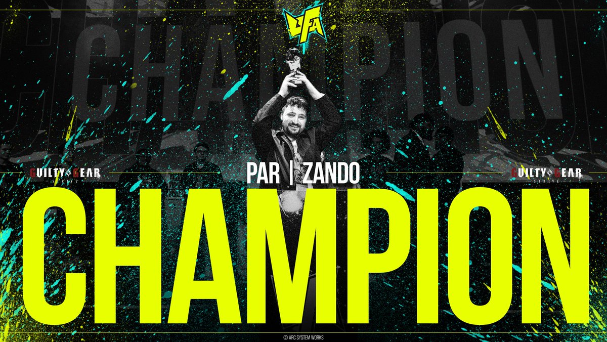 Ultimate Fighting Arena (@ufa_gaming) on Twitter photo Back To Back!
<a href="/zandowastaken/">PAR | Zando</a> is your Ultimate Fighting Arena 2025 GUILTY GEAR -STRIVE- Champion!
#UFA2025 Back To Back!
<a href="/zandowastaken/">PAR | Zando</a> is your Ultimate Fighting Arena 2025 GUILTY GEAR -STRIVE- Champion!
#UFA2025